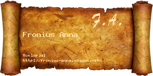 Fronius Anna névjegykártya