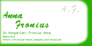 anna fronius business card